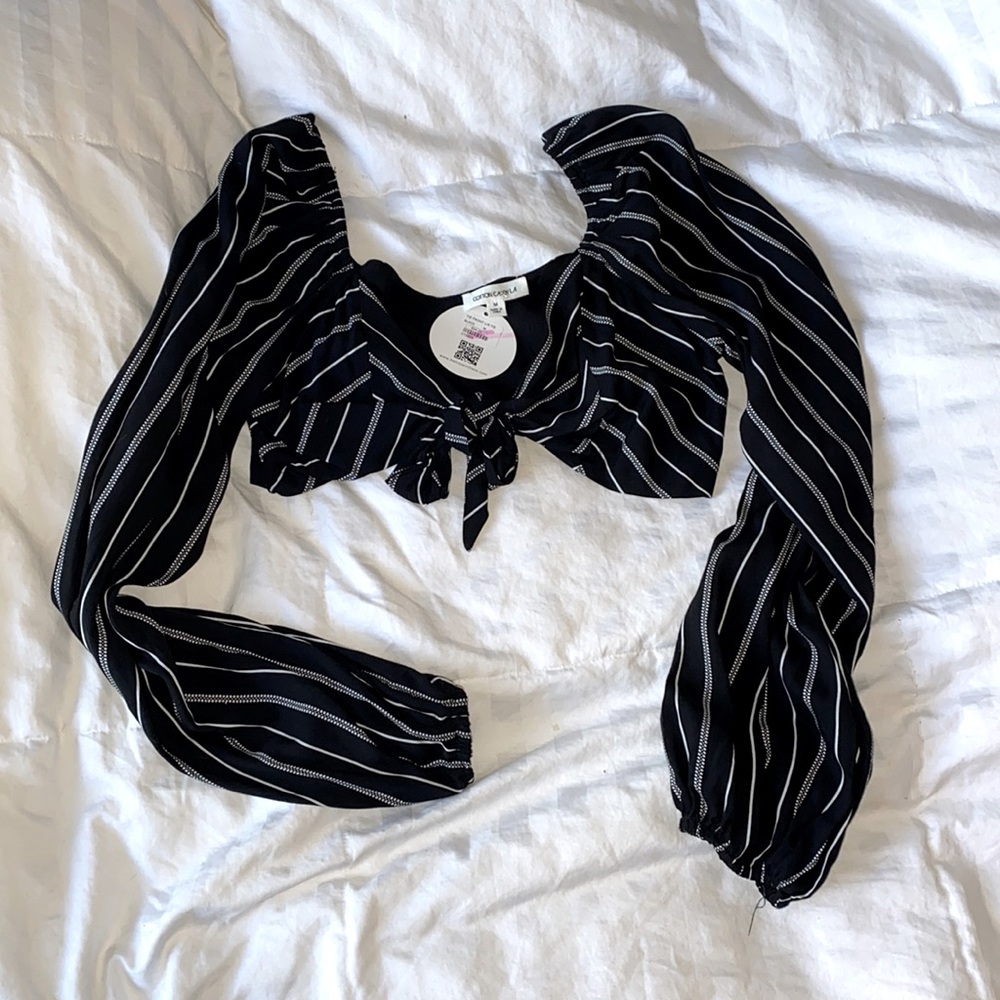 Front tie crop top